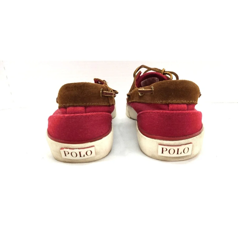 POLO RALPH LAUREN Rylander Boat Shoes Mens 8 D Red/Brown Suede Casual